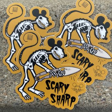 GiantMouse LynchNW Collab RIV LL Exclusive Knife Scary Sharp Die Cut Sticker